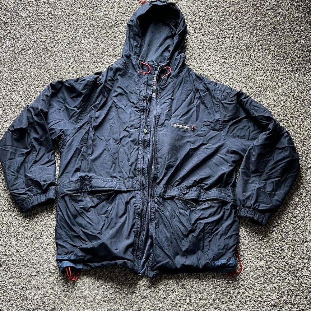Nautica Men’s Navy Hooded Windbreaker Jacket
